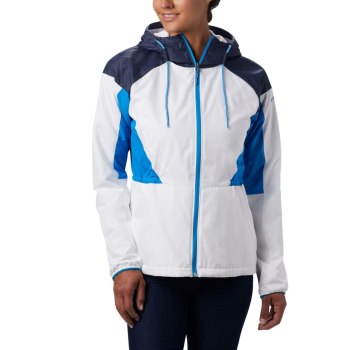 Columbia Side Hill Lined Windbreaker, Chamarras Blancos Azul Marino Azules Para Mujer | 183056-ARF